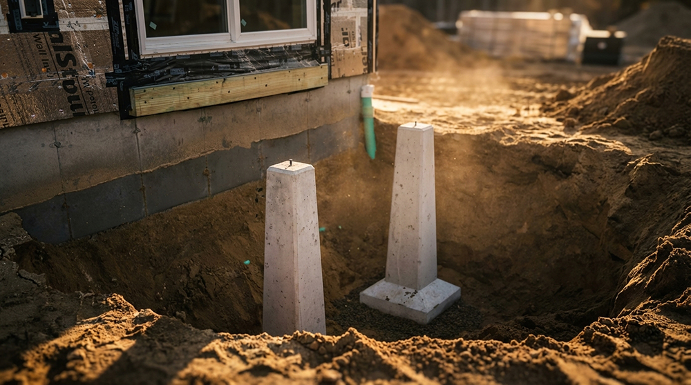 Excavation crew preparing a residential foundation